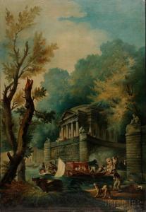 DELECLUSE Auguste Joseph,Scenes of Leisure Pursuits set in Classical Landsc,1873,Skinner 2012-10-06