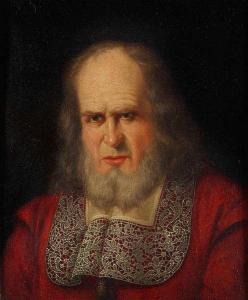 DELEN W 1800-1800,Portret van een bebaarde man in rood gewaad met ka,Bernaerts BE 2012-05-07