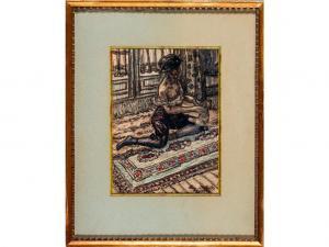 DELESTRE Eugène 1862-1919,Femme à l'ours en peluche.,Hôtel des ventes d'Avignon FR 2024-02-10