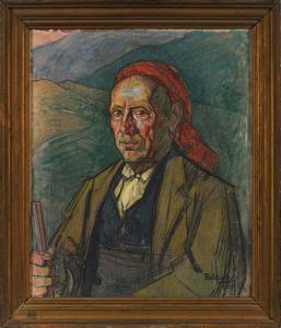 DELETANG Robert Adrien 1874-1951,Portrait d'un homme basque,1925,Joron-Derem FR 2023-04-28