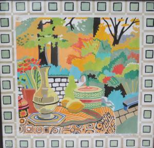 DELEVORYAS Lillian 1932-2018,'Needlepoint Still Life',Cuttlestones GB 2021-09-02