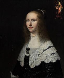 DELFF Jacob Willemsz. II 1619-1661,Portrait of Agatha Valensis - va,1646,AAG - Art & Antiques Group 2017-11-20
