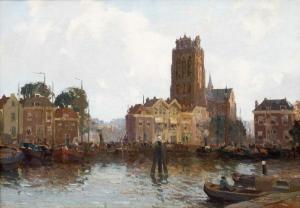 DELFGAAUW Gerardus Johannes,De haven van Dordrecht met de Grote of Onze-Lieve-,Venduehuis 2024-02-28