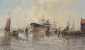 DELFGAAUW Gerardus Johannes 1882-1947,Ships in the Rotterdam harbour,Glerum NL 2008-12-08
