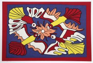 DELFIN Victor 1927,Four Red Birds and a Flower,1978,Ro Gallery US 2024-02-07