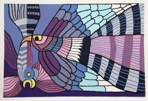 DELFIN Victor 1927,Purple Fighting Cocks,1978,Ro Gallery US 2024-04-04