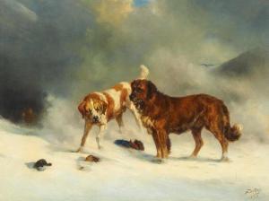 DELFS Moritz 1823-1906,Avalanche dogs,1870,Van Ham DE 2020-01-29