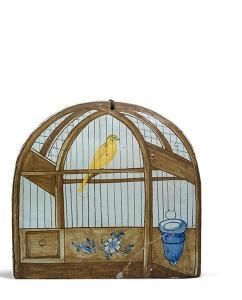 DELFT A,Belle plaque en faïence représentant une cage d'oiseau,Aguttes FR 2013-11-05