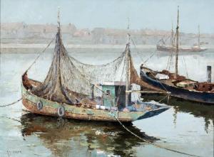 DELFT van Jaap 1900-1900,De oude vissershaven van Scheveningen gezien vanaf,Venduehuis NL 2012-11-21