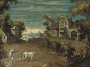 DELL ABATE NICOLO 1509-1571,An extensive landscape with a farmer and his oxen ,Christie's 2011-07-08