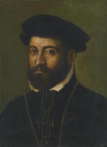 DELL ABATE NICOLO 1509-1571,PORTRAIT OF A BEARDED MAN, BUST LENGTH, WEARING A ,Sotheby's 2013-04-10