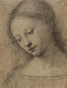 della BARTOLOMMEO DELLA PORTA Fra Baccio P. 1472-1517,Head of a Young Woman, looking down,Sotheby's 2022-01-26