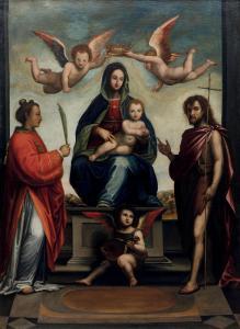 della BARTOLOMMEO DELLA PORTA Fra Baccio P. 1472-1517,Madonna con bambino, S. Giovanni Battis,Cambi 2019-12-13