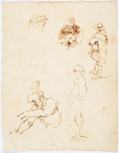 DELLA BELLA Stefano 1610-1664,Head and figure studies,Galerie Koller CH 2024-03-22