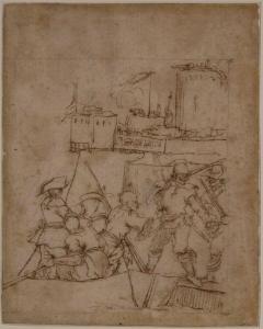 DELLA BELLA Stefano 1610-1664,Soldats devant une ville assiégée,Art Valorem FR 2024-03-21