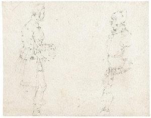 DELLA BELLA Stefano 1610-1664,Studien zweier Männer,Galerie Bassenge DE 2014-05-30