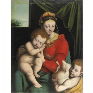 Della Cerva Giovanni Battista 1515-1580,MADONNA COL BAMBINO E SAN GIOVANNINO,Sotheby's GB 2007-05-29