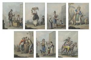 Della GATTA Saverio 1758-1827,Figure di venditori ambulanti e popolani,Meeting Art IT 2016-04-24