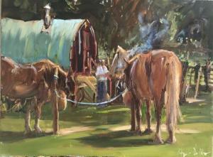 DELLAR ROGER 1949-2000,Tending Horses,Reeman Dansie GB 2021-11-24