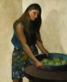 DELLAR RONALD PETER 1930-2017,CHARLOTTE WITH BOWL OF APPLES,1969,Lawrences GB 2010-07-09