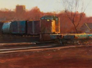 DELLINGER Gil 1942,Train on an autumn day,John Moran Auctioneers US 2023-11-14