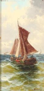 DELMAR william 1823-1856,Marine with a sailship,Bruun Rasmussen DK 2019-08-26