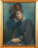 DELMAS Y BARANDICA Carmen 1800-1900,Portrait d’’une élégante au chapeau,VanDerKindere BE 2012-01-17
