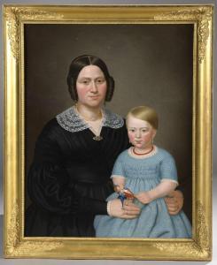 DELMERE A,Portrait de femme avec sa fille (Mme Lefèvre et sa,19th century,Daguerre FR 2022-02-11