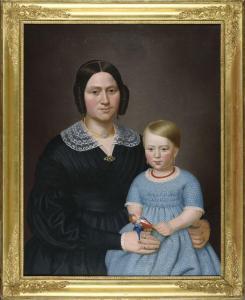 DELMERE A,Portrait de la mère et de sa fille,1845,Conan-Auclair FR 2022-12-17