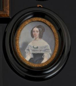DELMONT Felix 1794-1867,Portrait de jeune femme,1844,Pescheteau-Badin FR 2013-12-02