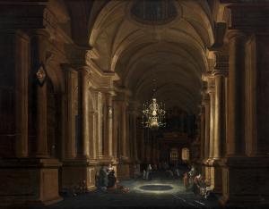 DELORME Anthonie 1610-1673,A church interior with elegant figures,Bonhams GB 2023-04-04