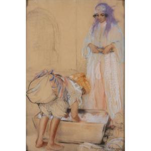 DELORME Marguerite 1876-1946,La lessive à Fès,1905,Piasa FR 2021-09-23