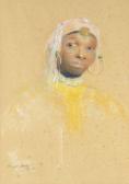 DELORME Marguerite 1876-1946,Portrait de femme au turban rose,1921,Artprecium FR 2021-03-22