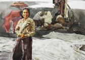 DELOTAVO Antipas 1954,Woman with Umbrella,1982,Leon Gallery PH 2017-09-09