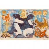 DELPORT Peggy 1937,WOMAN WITH CHICKENS AND GOATS,1965,Stephan Welz ZA 2021-11-16