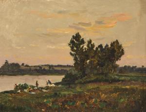 DELPY Hippolyte Camille 1842-1910,Lavandières au bord de la rivière,Mercier & Cie FR 2024-04-07