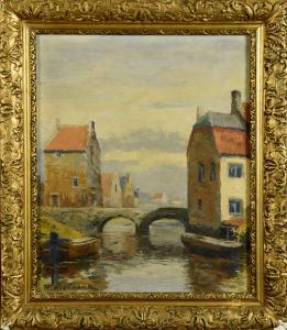 DELSAUX Willem Charles L 1862-1945,Pont traversant la Rivière,Galerie Moderne BE 2024-02-19