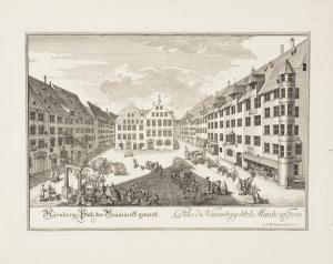 DELSENBACH Johann Adam 1687-1765,Nürnberg: Platz der Heumarckt genannt,1725,Wendl DE 2021-03-06