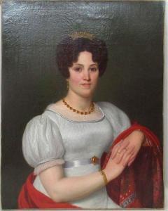 DELTIL Jean Julien 1791-1863,Portrait de femme au diadème,1823,Loizillon FR 2018-11-17