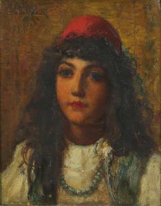DeLUCE Percival 1847-1914,Orientalist Portrait of a Young Woman,Clars Auction Gallery US 2019-05-19
