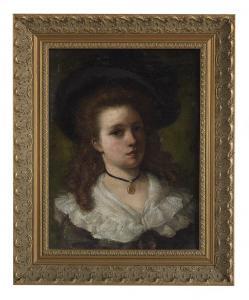 DeLUCE Percival 1847-1914,Portrait of a Girl with Chestnut Curls,New Orleans Auction US 2019-08-24