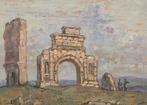 DELUERMOZ Henri 1876-1943,Ruines dans un paysage,1920,Mercier & Cie FR 2024-04-07