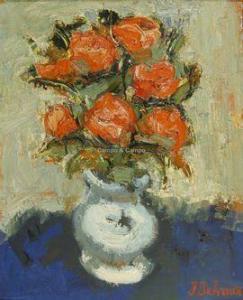 DELVAUX Jacques 1929-2010,Vase fleuri Vaas met bloemen,Campo & Campo BE 2021-01-30