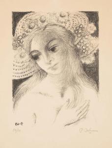 DELVAUX Paul 1897-1994,Jeune fille au chapeau fleuri,Horta BE 2024-04-22