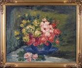 DELVIGNE A 1864-1927,Vase garni de Fleurs,Galerie Moderne BE 2015-03-17