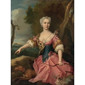 DELYEN Jean François 1684-1761,PORTRAIT DE MARIE CATHERINE LE FRANC DE COURTAGNON,Tajan 2023-12-13