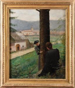 DEMANGE Adolphe 1857-1928,Deux femmes près d'un arbre,1892,Osenat FR 2019-06-30