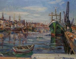 DEMANGEON Louis Albert 1909-1979,L'avant port de Fécamp,Rossini FR 2012-03-09