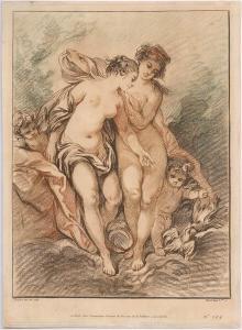 DEMARTEAU Gilles le Jeune II 1750-1802,Deux Nymphes et deux Amours regardant de,Bertolami Fine Arts 2021-11-16