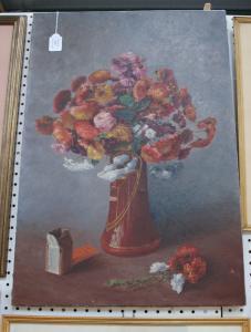 DEMARTINES a,Still Life Study of Summer Flowers in a Pottery Vase,Tooveys Auction GB 2009-10-06